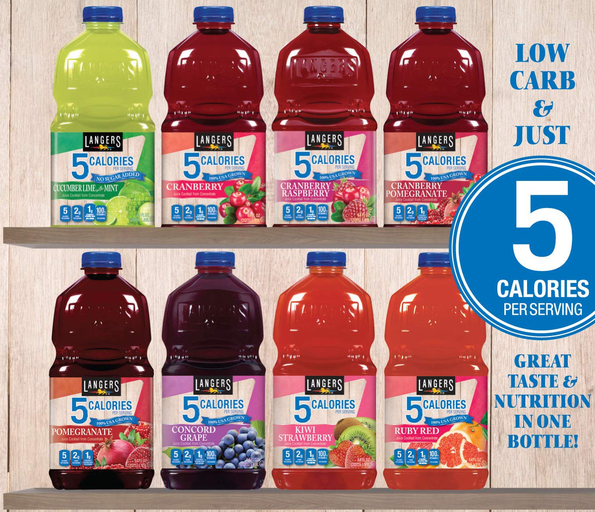 Langers Mongo Mango pack of eight bottles ready for on-the-go hydration.