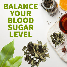 Lanka Flavors Insulin Plant Leaves in a cup showing natural, sugar-free tea option