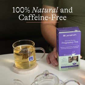 Cup of Lansinoh HotTea Mama Morning Rescue tea brewed hot for comforting relief.