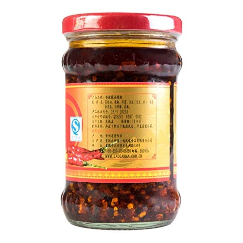 Lao Gan Ma Spicy Chili Crisp chunky bits ready to elevate dishes.