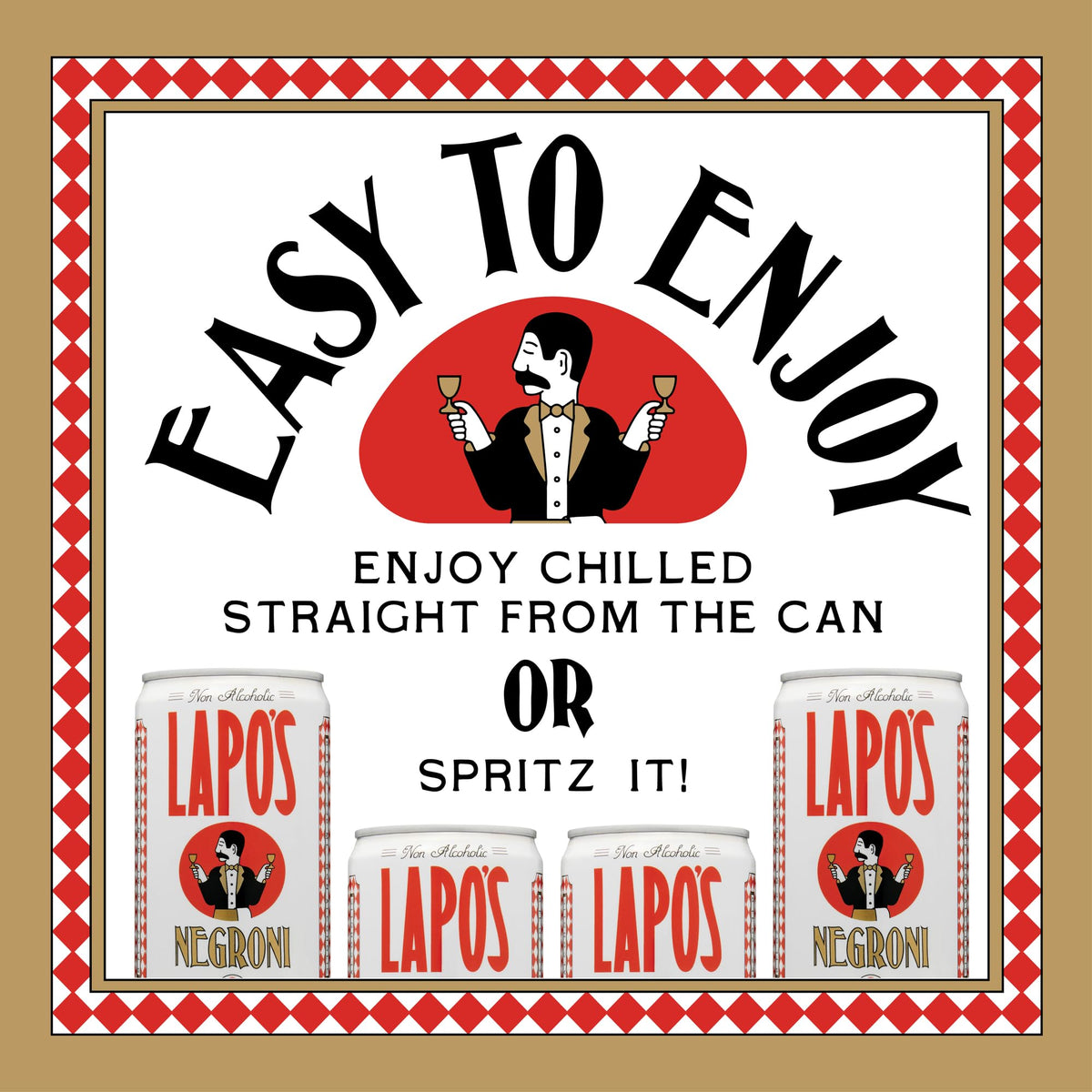 Lapo's Negroni visual emphasizes bitter-sweet profile and citrus notes.
