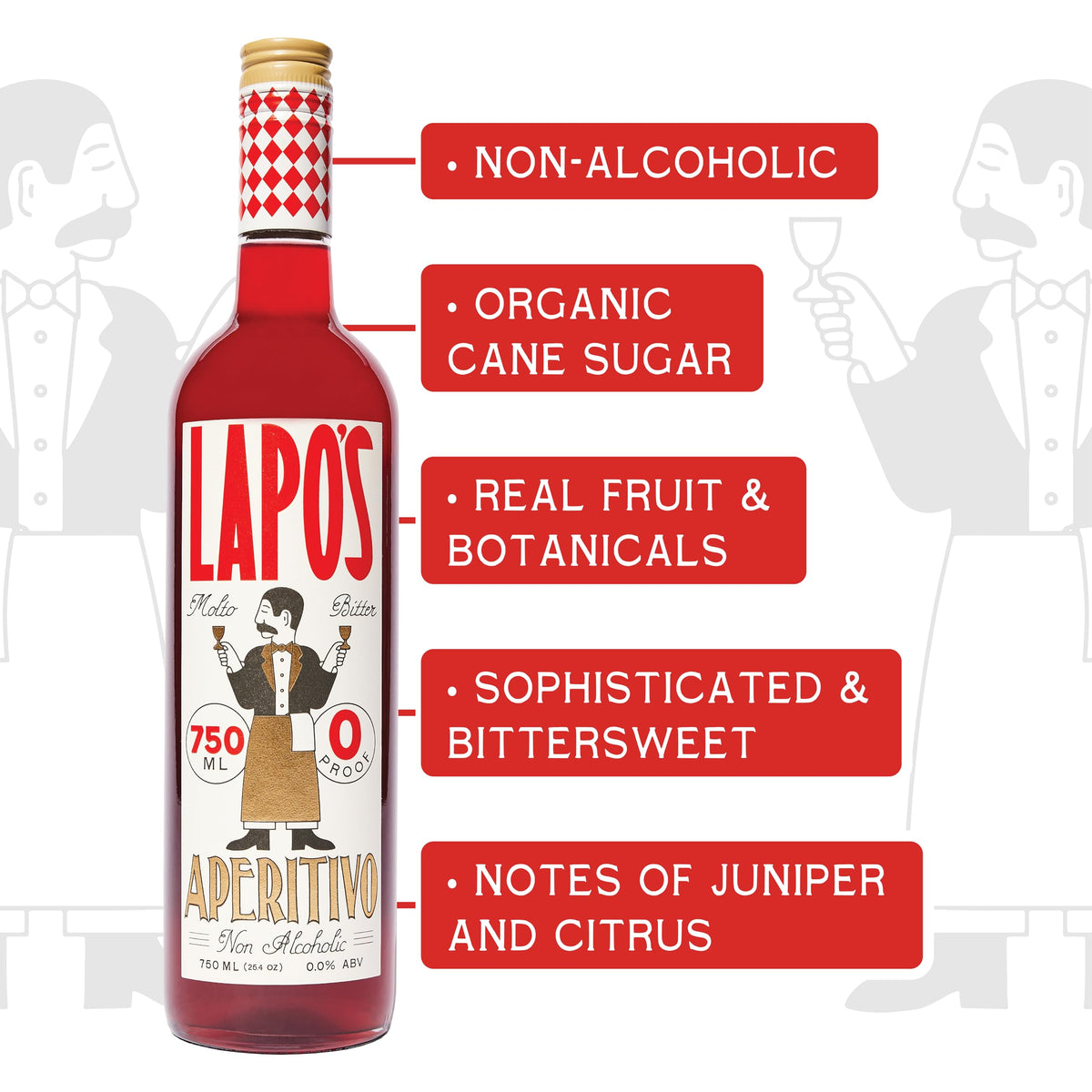 Lapo's aperitivo being poured into a glass for a zero-proof spritz.