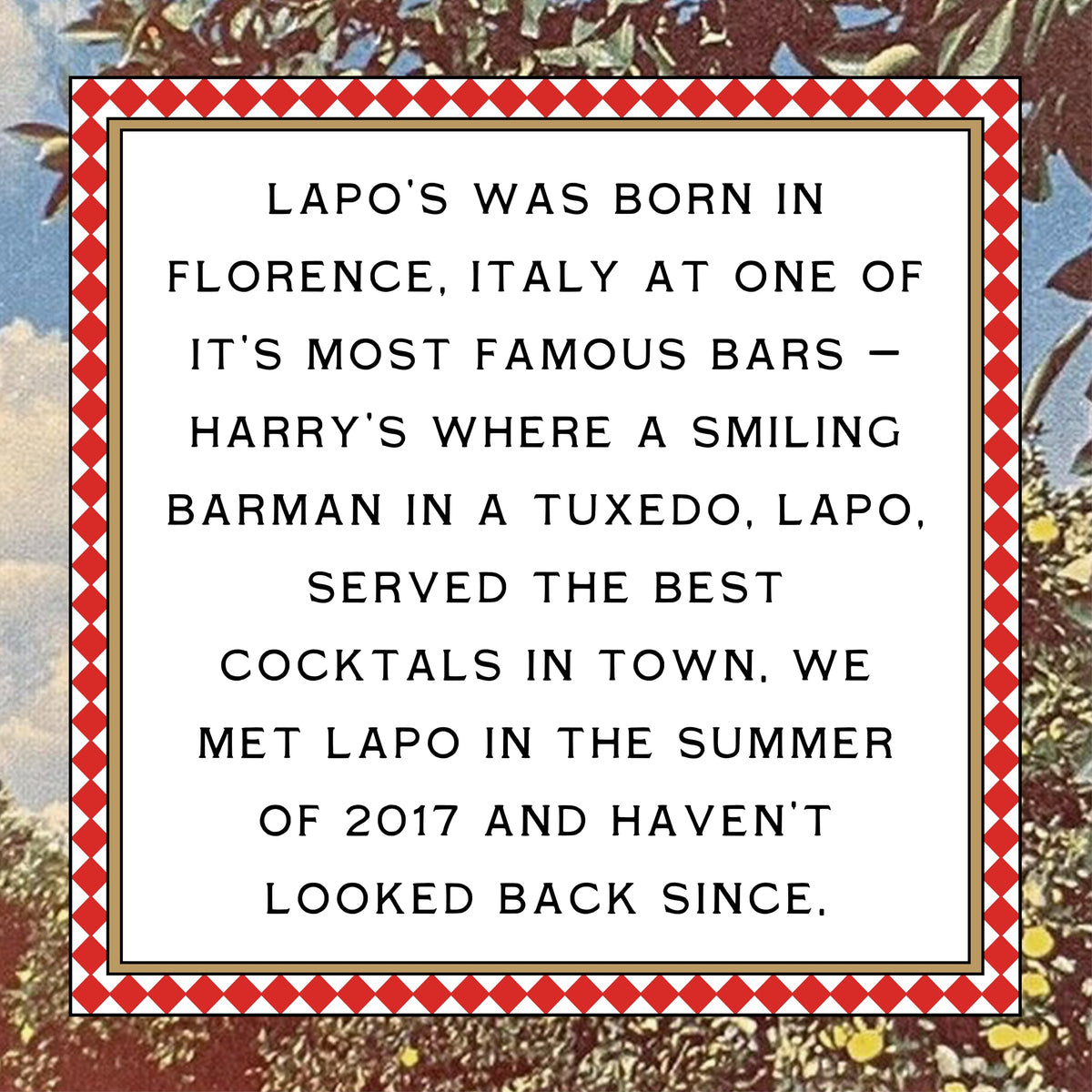 Gift-ready Lapo's bottle for mindful sipping or gifting.