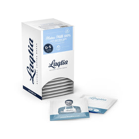 Laqtia instant skim milk packets in a box for on-the-go convenience.