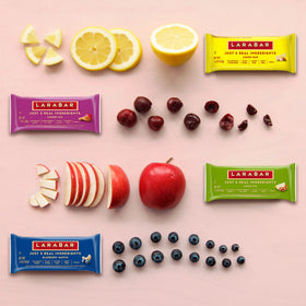 LÄRABAR Apple Pie bar bite emphasizes convenient on-the-go snack.