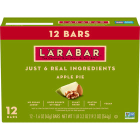 Close-up of the LÄRABAR Apple Pie packaging communicates grab-and-go convenience