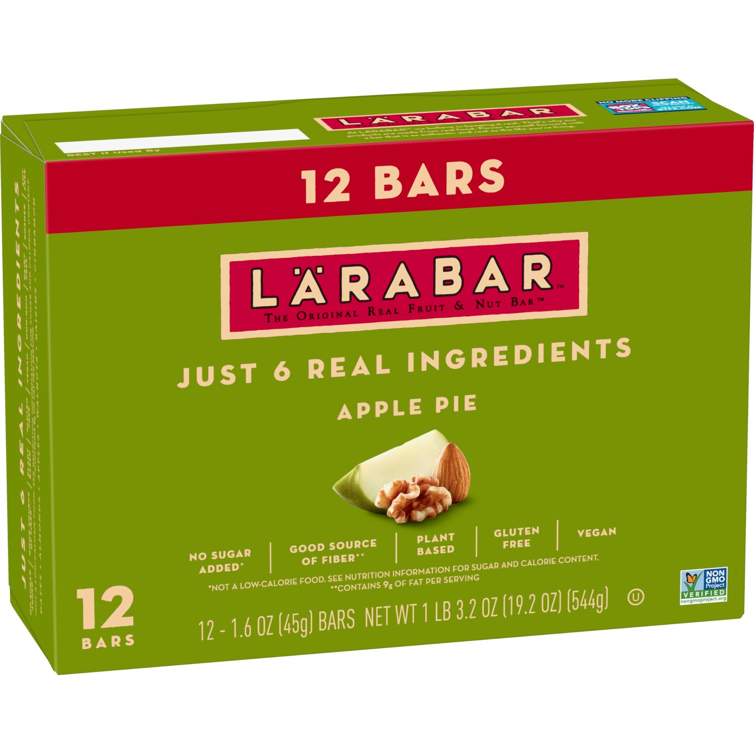 LÄRABAR Apple Pie bar ingredients close-up shows real fruit and nuts for a wholesome snack