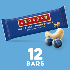 Gluten-free vegan label on Larabar Blueberry Muffin bar.