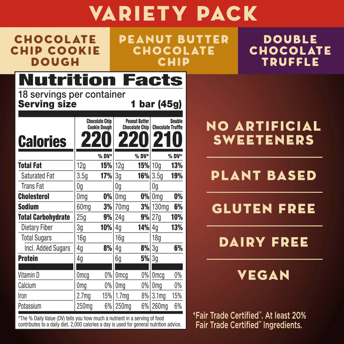 LÄRABAR Chocolate Chip Cookie Dough bar, chewy snack with real ingredients.