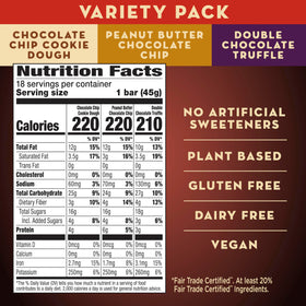 LÄRABAR Chocolate Chip Cookie Dough bar, chewy snack with real ingredients.