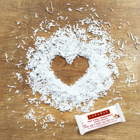 LÄRABAR Coconut Cream Pie bar, gluten-free vegan option for plant-based snacking.