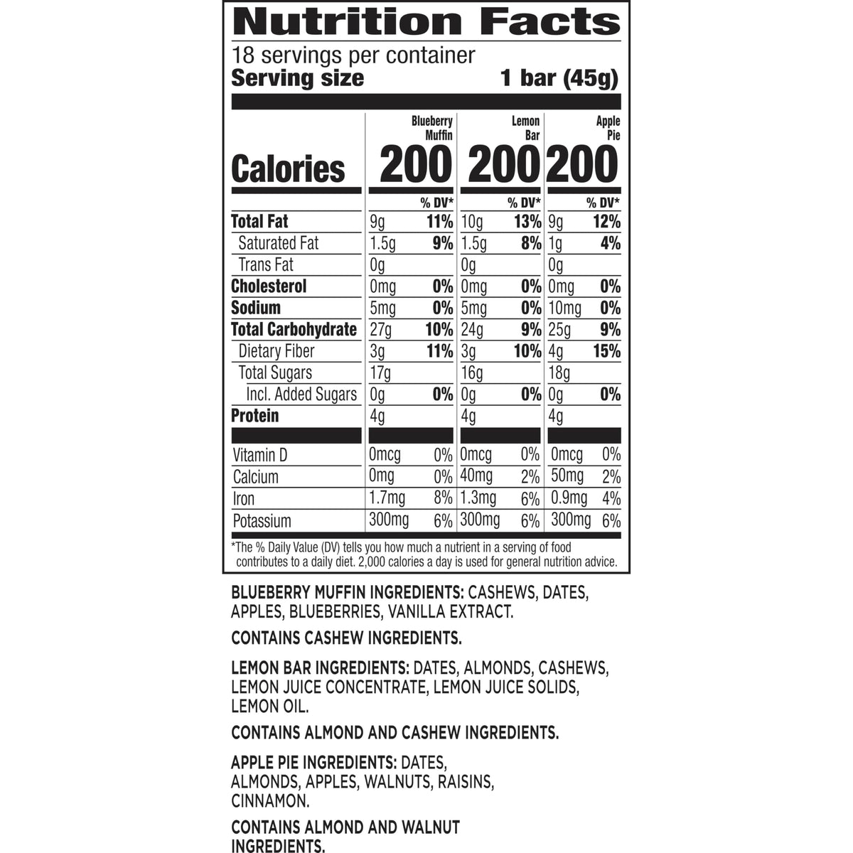 LÄRABAR Non-GMO verified label on packaging for mindful snacking.