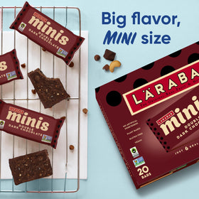 Chewy texture of a Larabar Minis Double Dark Chocolate bar