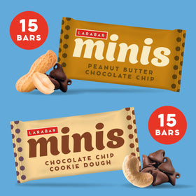 LÄRABAR Minis on-the-go snack in backpack, convenient portable packaging for busy days.
