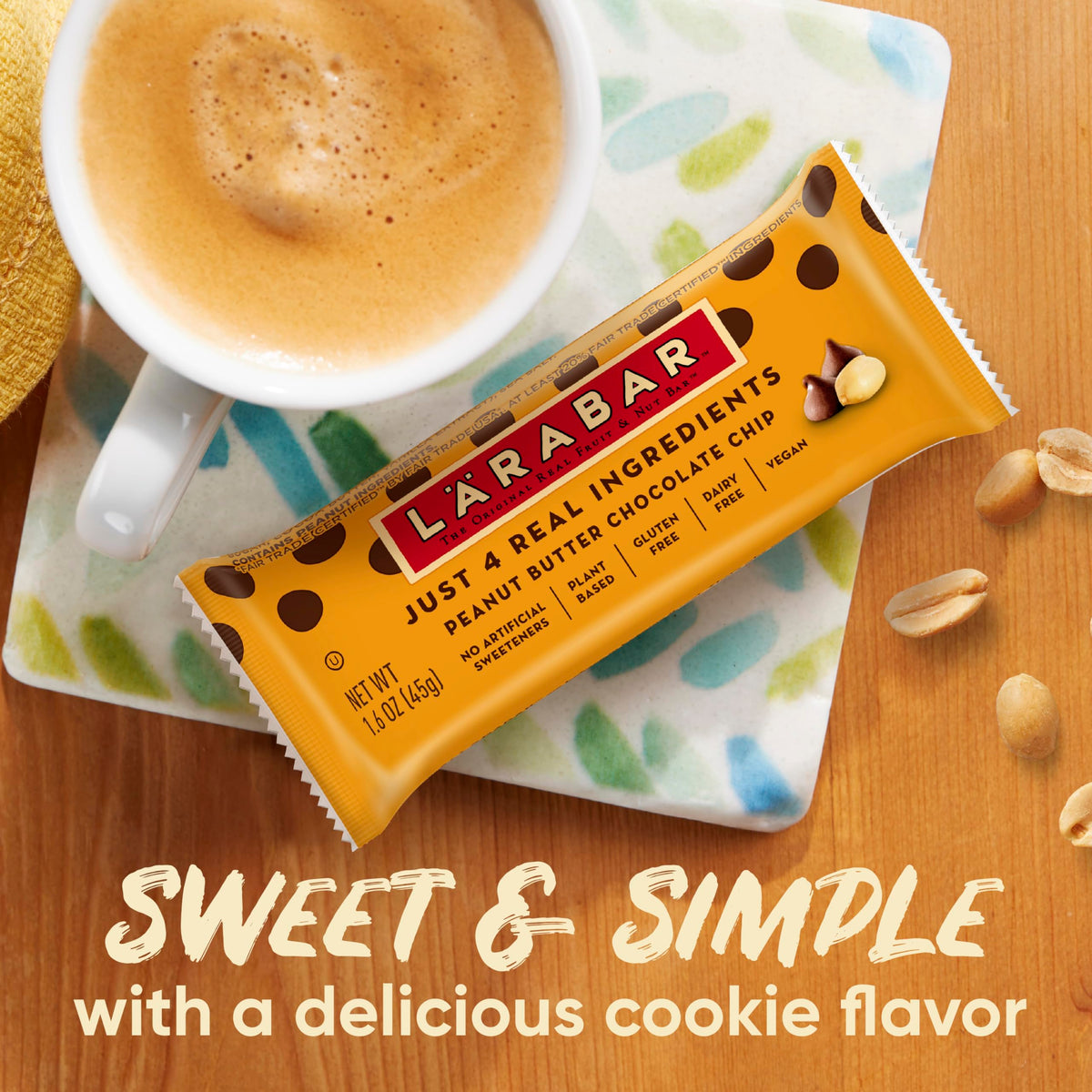LÄRABAR Nut Lovers Cashew Cookie bar shows natural sweetness from dates and nuts