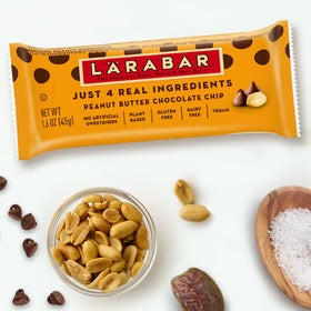 Close-up of Larabar Peanut Butter Chocolate Chip ingredients and texture