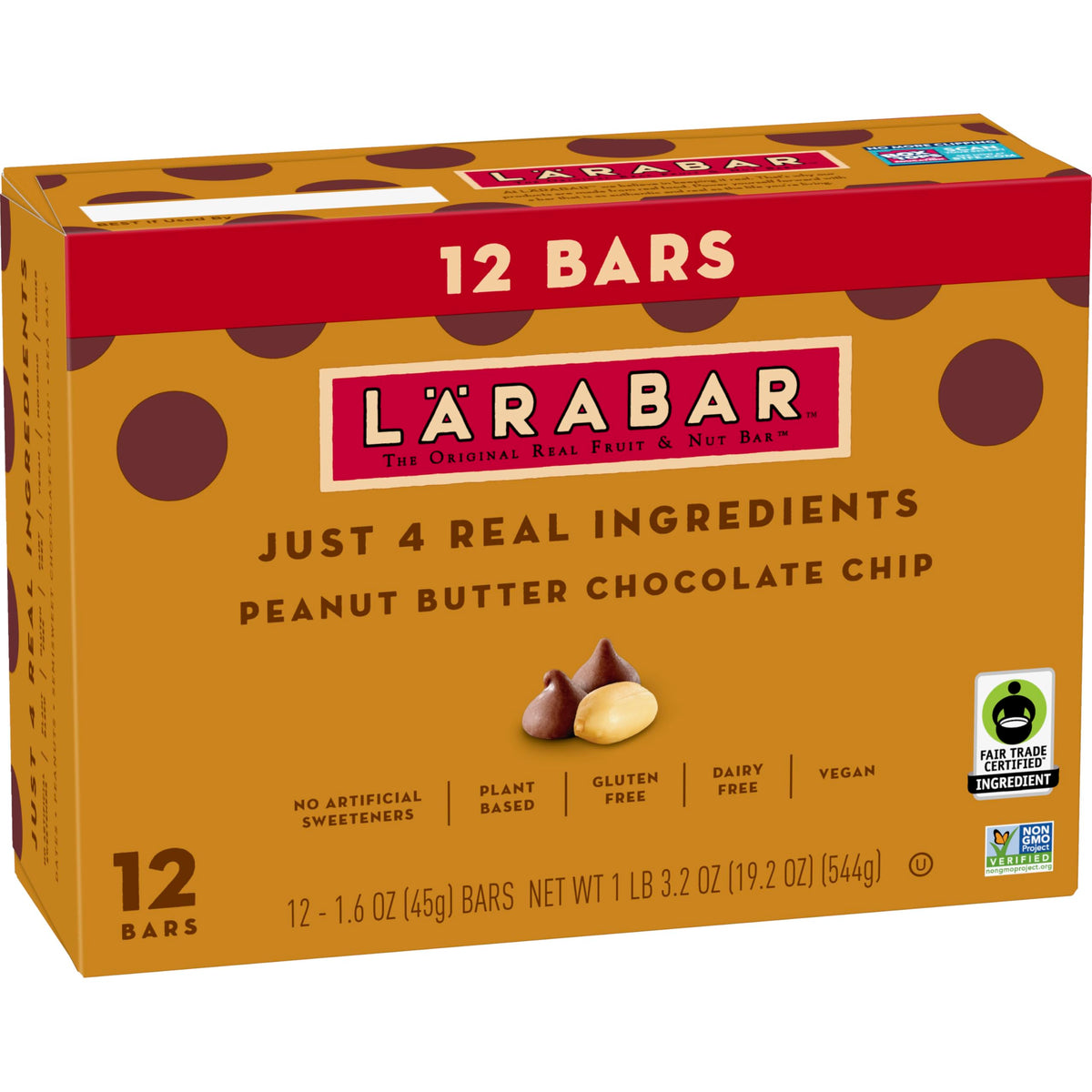 LÄRABAR Peanut Butter Chocolate Chip bar on a desk for quick morning energy