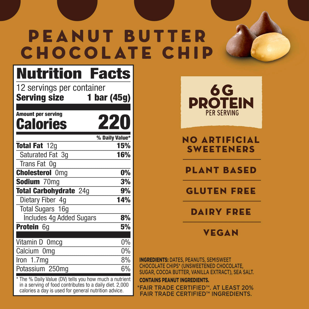 LÄRABAR Peanut Butter Chocolate Chip bar in a gym bag for on-the-go snacking