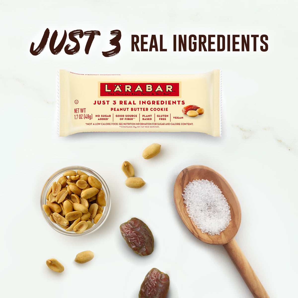 LARABAR Peanut Butter Cookie bar 16-count box on shelf for on the go snacking