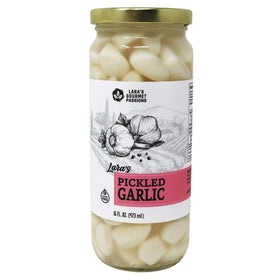 Lara's Gourmet Passions pickled garlic as a quick snack or appetizer.