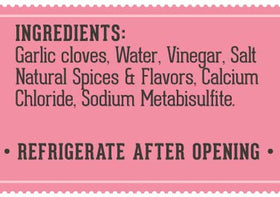 Lara's Gourmet Passions pickled garlic 16-oz jar packaging for convenient storage.