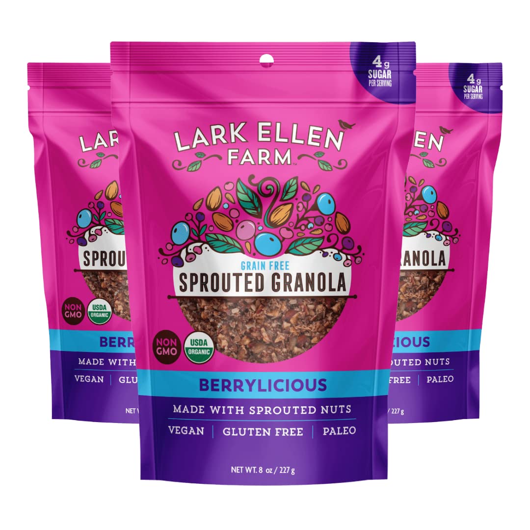 Lark Ellen Farm Berrylicious Granola Clusters in resealable bag for on-the-go snacking