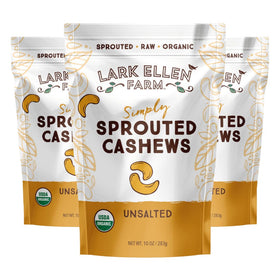 Lark Ellen Farm cashews sprouted for lighter bite, perfect for snacking.