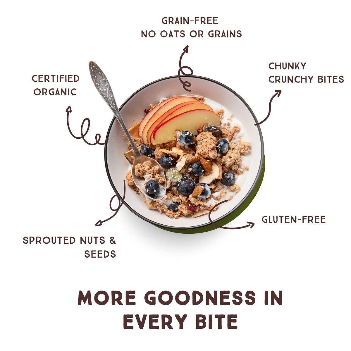 Close-up of sprouted nuts and seeds from Lark Ellen Farm grain-free snack