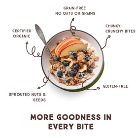 Close-up of sprouted nuts and seeds from Lark Ellen Farm grain-free snack