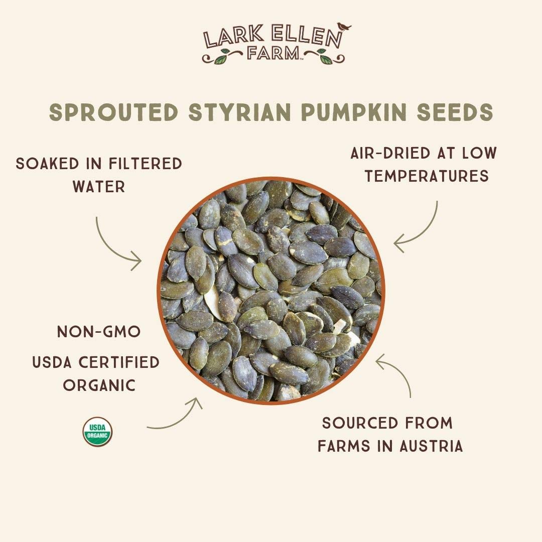 Lark Ellen Farm sprouted pumpkin seeds in trail mix for healthy snacking