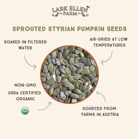 Lark Ellen Farm sprouted pumpkin seeds in trail mix for healthy snacking