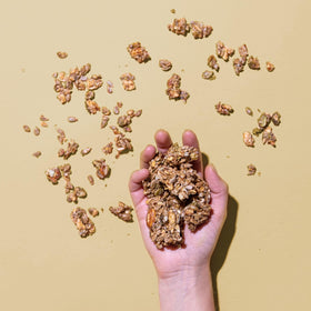 Resealable bag of Lark Ellen Farm granola maintains crunch and freshness