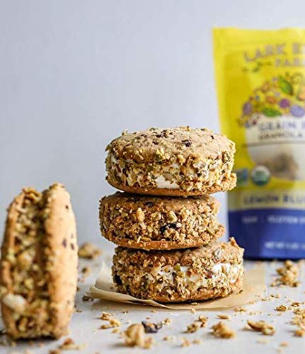 Lark Ellen Farm resealable bag keeping grain-free crunch fresh and ready.