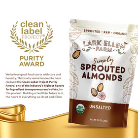 Lark Ellen Farm sprouted almonds bag back resealable for freshness