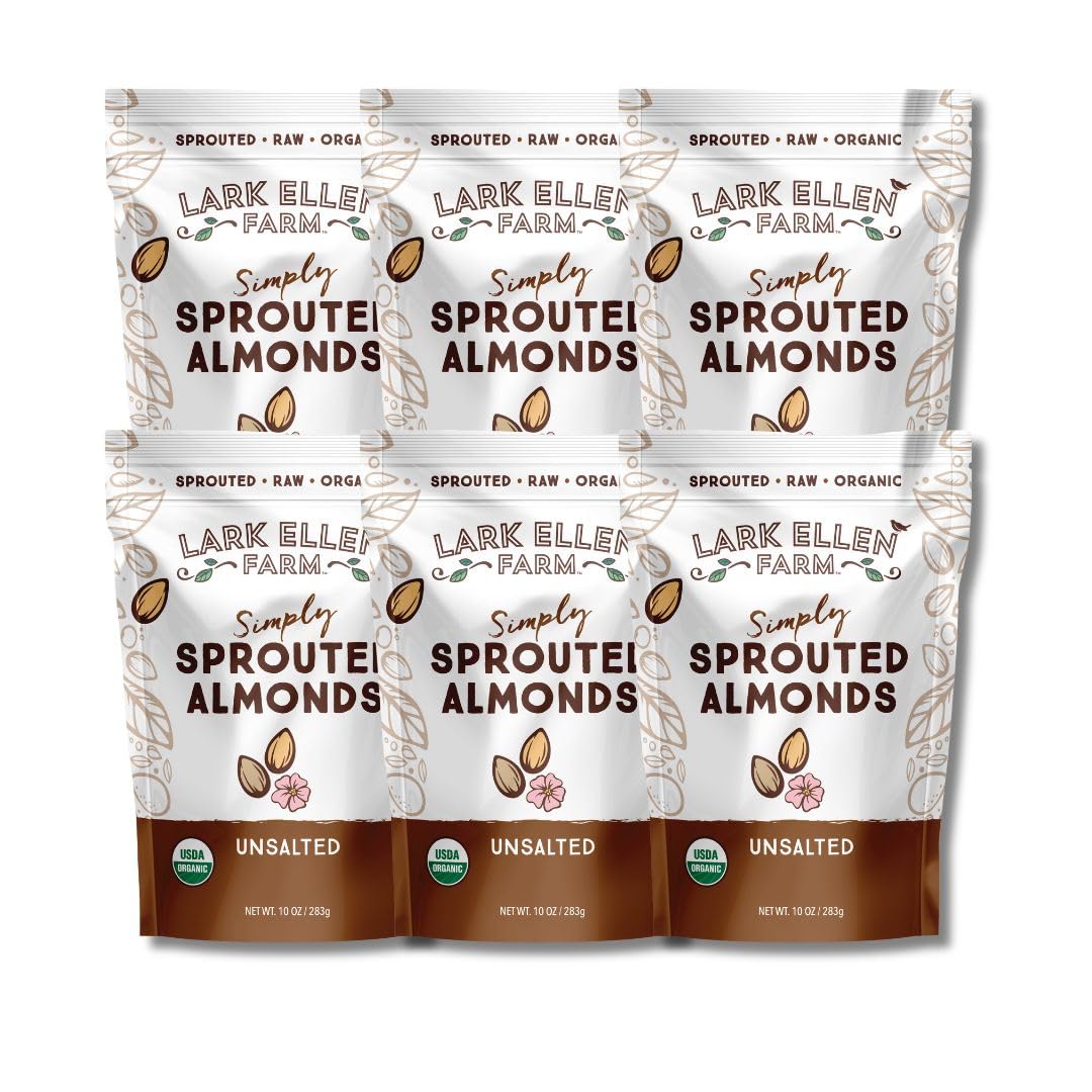 Lark Ellen Farm sprouted almonds pack front for on-the-go snacking