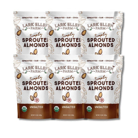Lark Ellen Farm sprouted almonds pack front for on-the-go snacking