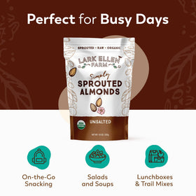 Lark Ellen Farm sprouted almonds snack idea for office.