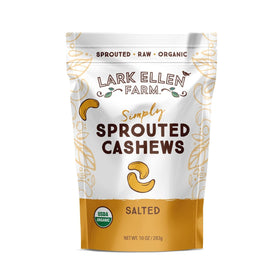 Lark Ellen Farm Sprouted Cashews close-up of crisp unsalted texture.
