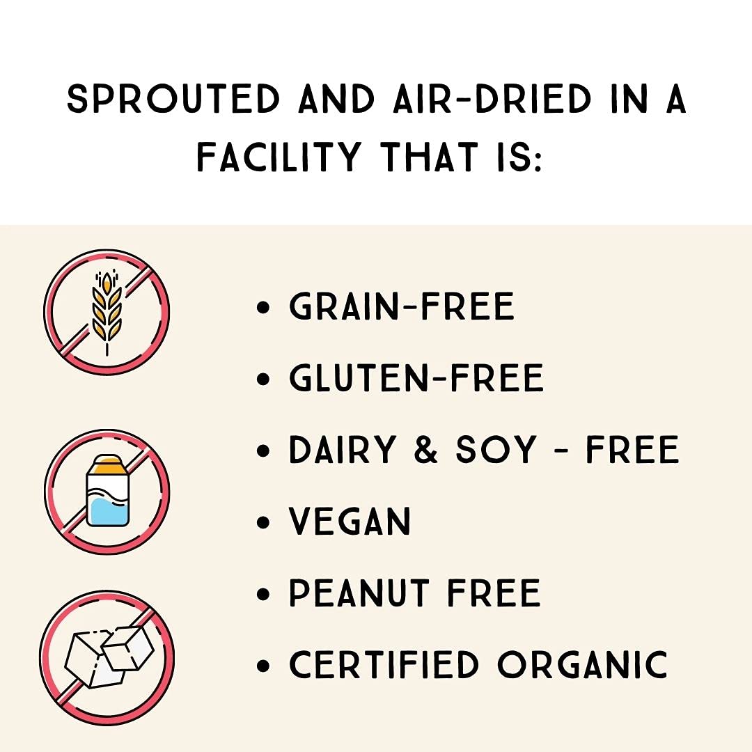 Lark Ellen Farm Sprouted Cashews resealable bag preserves freshness.