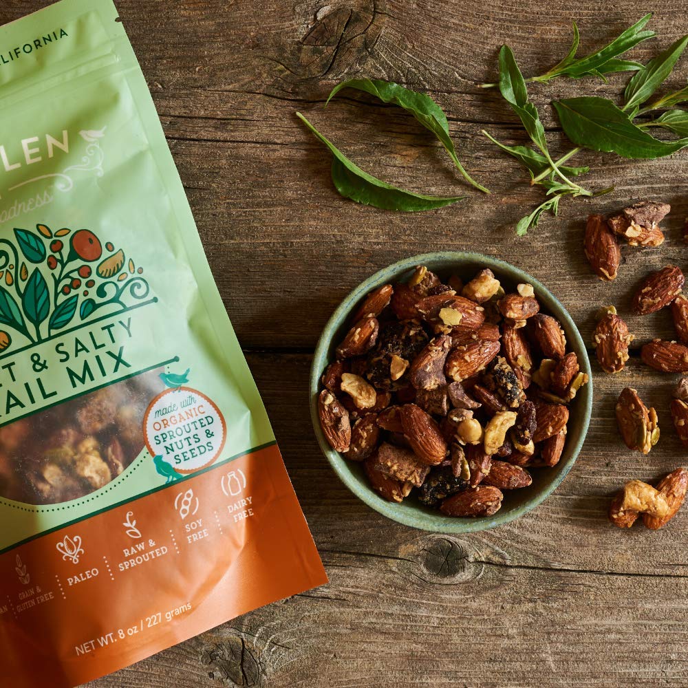 Lark Ellen Farm sprouted almonds and cashews highlighting nutrient-dense nuts.