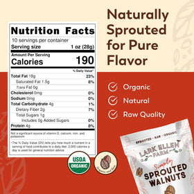 Lark Ellen Farm sprouted walnuts in a handful for on-the-go protein.