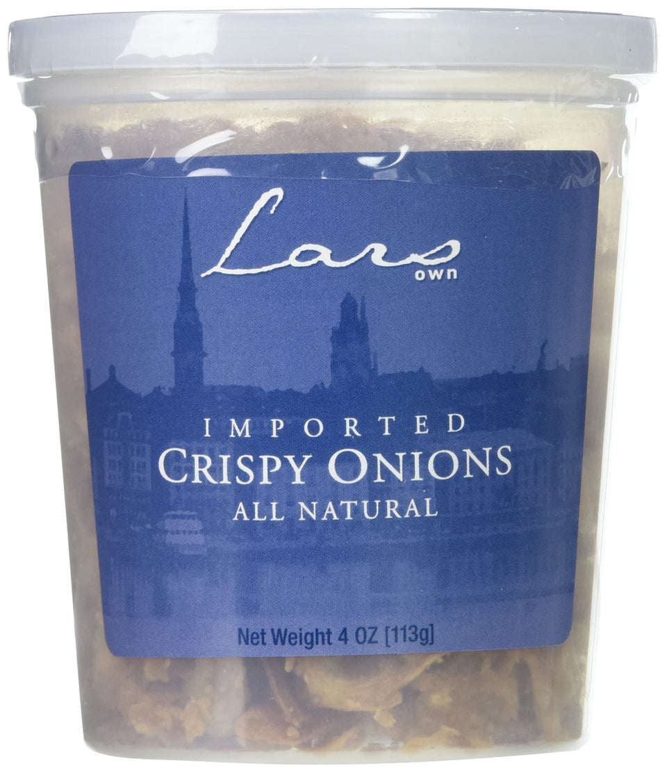Lars' Own Crispy Onions 4oz package adds crunch to casseroles.