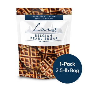 Lars' Own pearl sugar resealable bag maintains freshness during baking and storage.