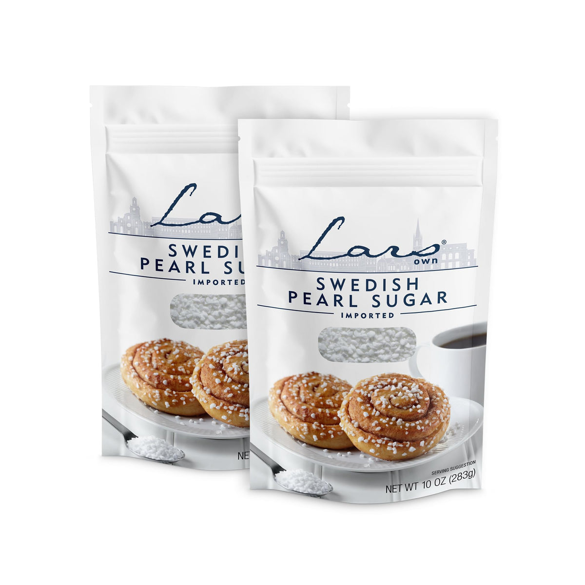 Lars' Own Swedish Pearl Sugar 2-pack for decorative baking and crunch