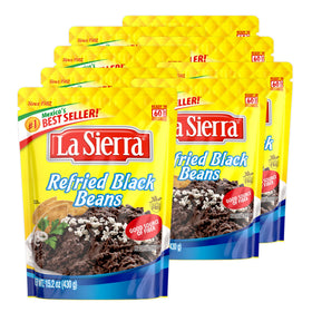 La Sierra refried black beans pouch ready to heat and serve