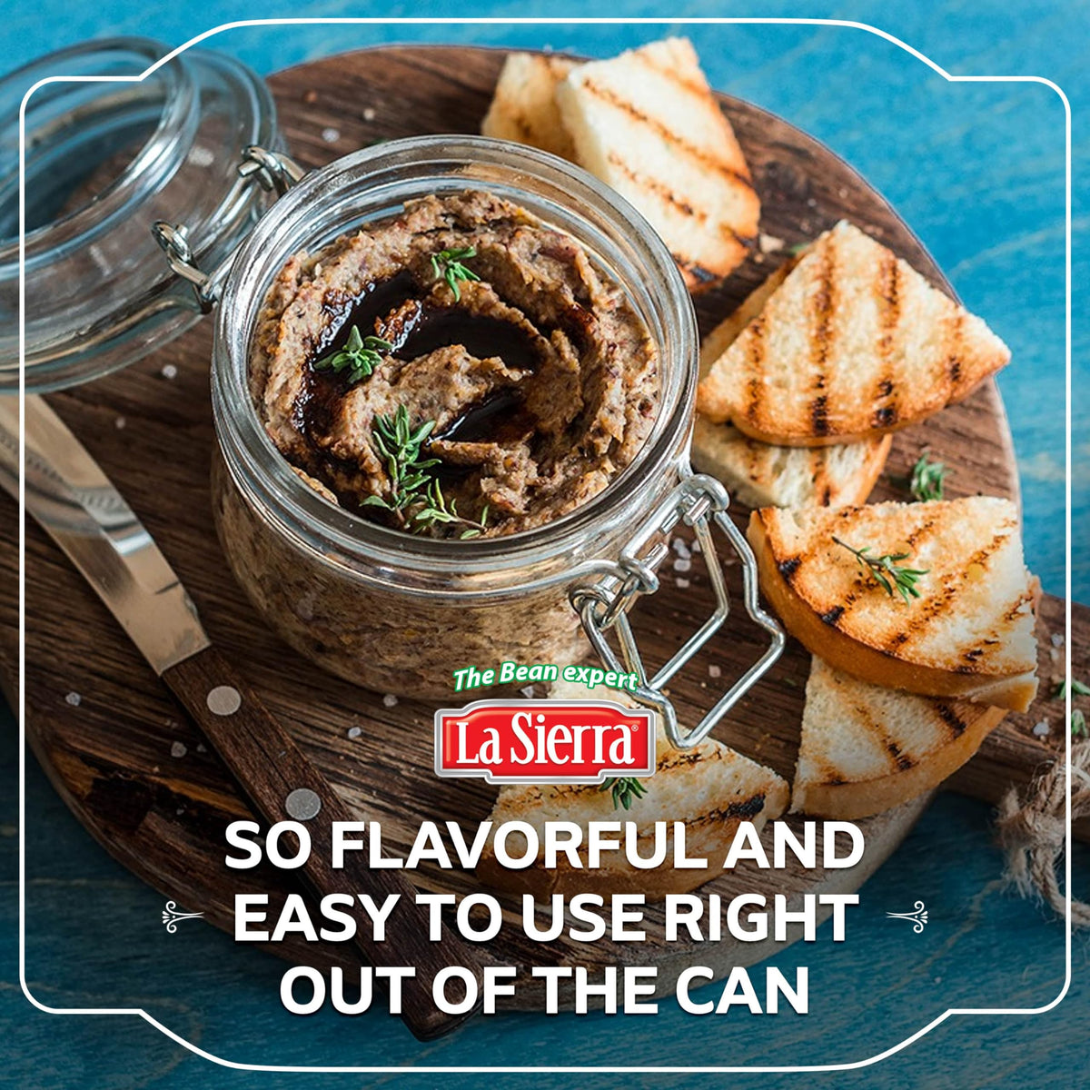 La Sierra refried beans nutrition panel highlights protein and fiber