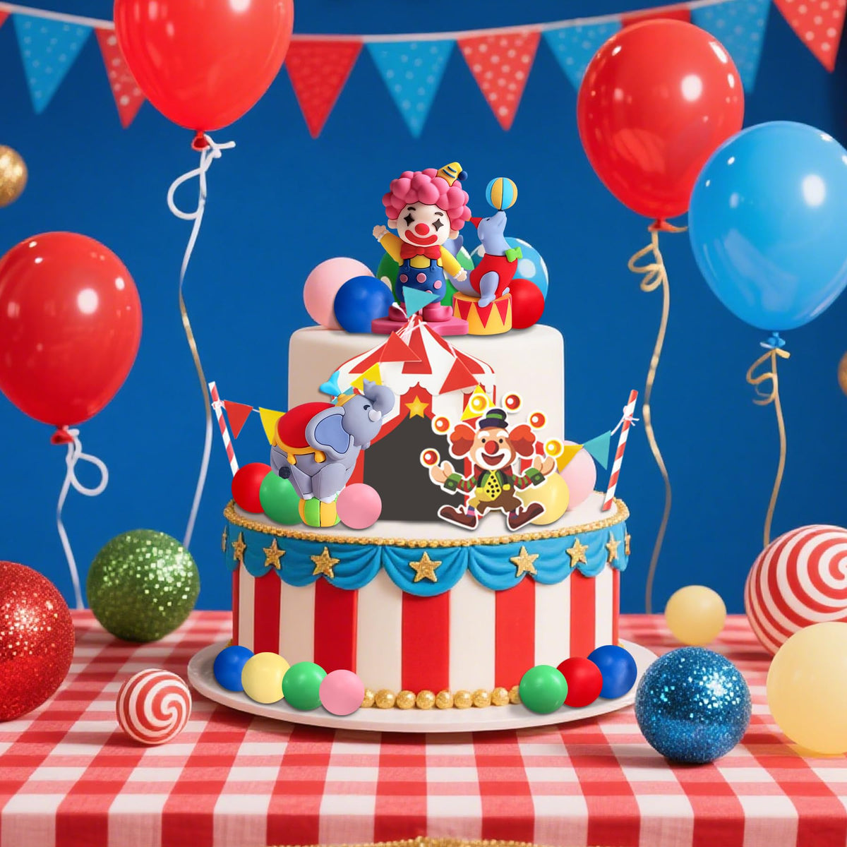 Last Hoe Down ball cake toppers add vibrant color to treats.