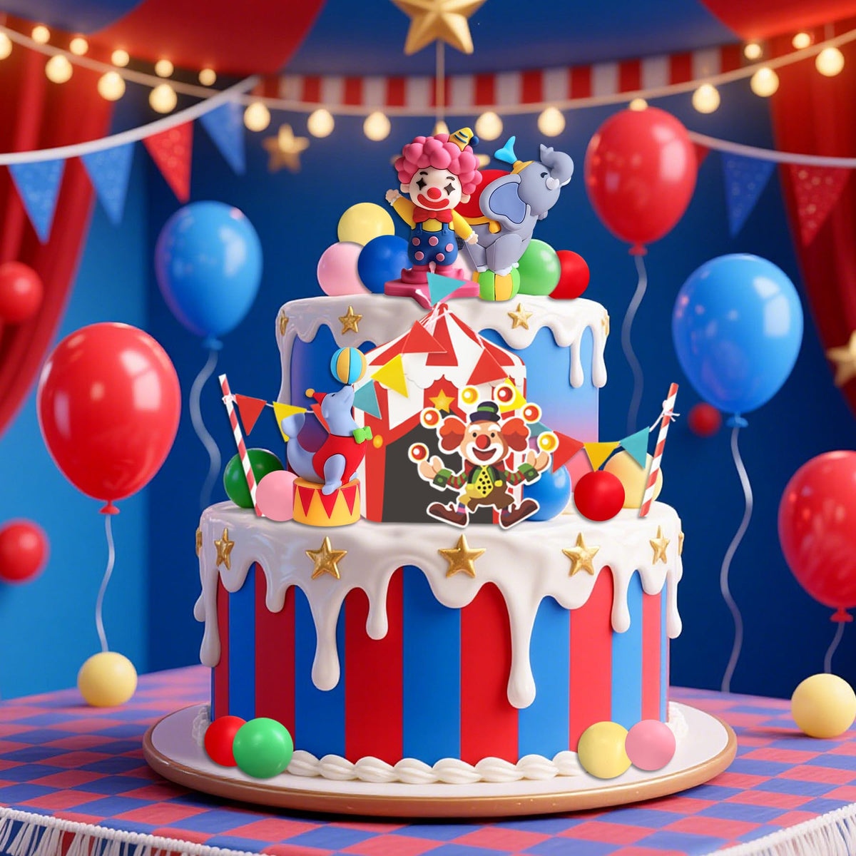 Last Hoe Down seal cake topper for nautical or circus scenes.