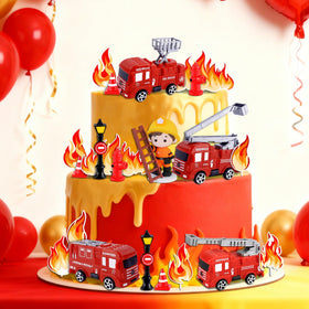 LAST HOE DOWN fire truck cake topper adds action to your celebration