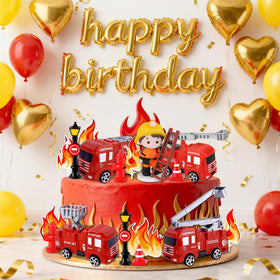 LAST HOE DOWN traffic barrier cake topper creates a playful parade ambience